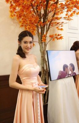 ชุดแต่งงาน ชุดออกงาน ชุดราตรี ให้เช่า สวย สีชมพู