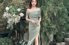 ชุดราตรีสีเขียว เช่าชุดเพื่อนเจ้าสาว